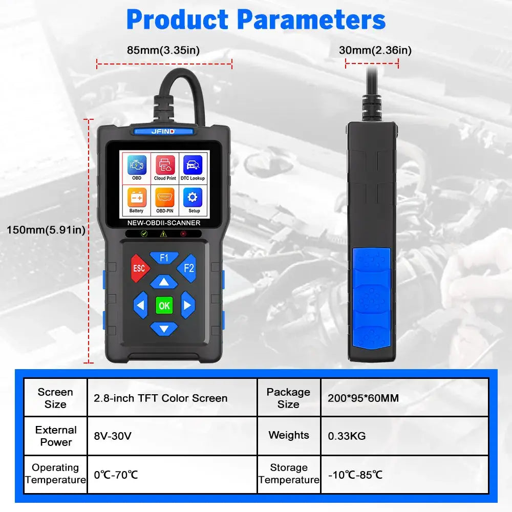 3-in-1 OBD2 Scanner & Battery Tester for Yamaha & Honda Vehicles