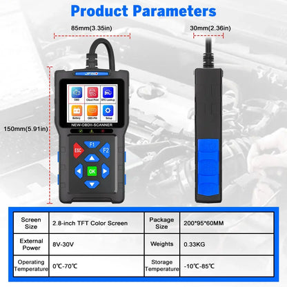 3-in-1 OBD2 Scanner & Battery Tester for Yamaha & Honda Vehicles