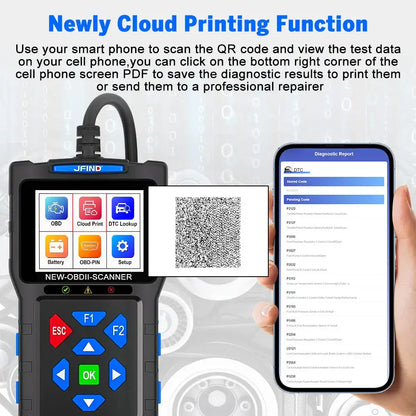 3-in-1 OBD2 Scanner & Battery Tester for Yamaha & Honda Vehicles