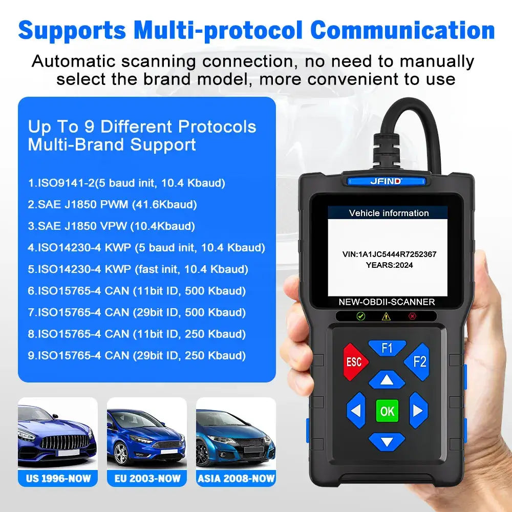 3-in-1 OBD2 Scanner & Battery Tester for Yamaha & Honda Vehicles