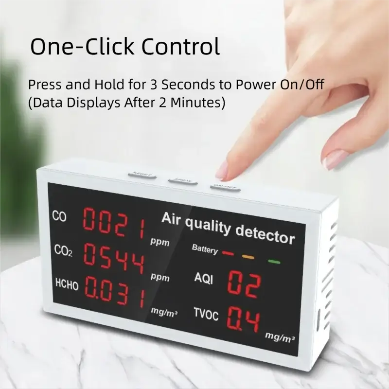 Formaldehyde Detector – Portable Indoor Air Quality Monitor (5-in-1)