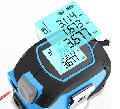 60m 3 in 1 Digital Measure Tape Laser Distance Meter Range Finder - salelink.co.nz