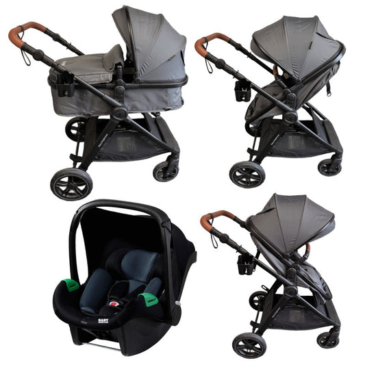Pre-order Skyra 2-in-1 Newborn Pram & Bassinet Stroller and Car Seat (Grey)