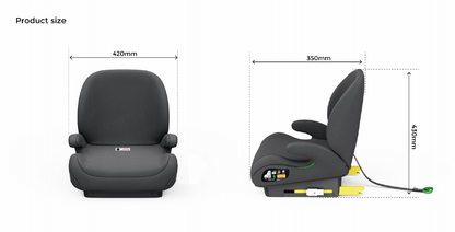 Pre-order Baby Brightness CloudLift Pro Half Booster Seat with ISOFIX and Backrest - Black