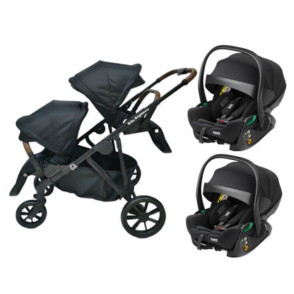 Pre-order Double Pram – Luxe Twin Stroller with Double Reclining Car Seats