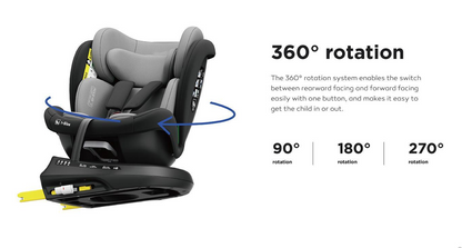 360° Rotating Baby Car Seat – Baby Brightness ShieldMax Plus Grey