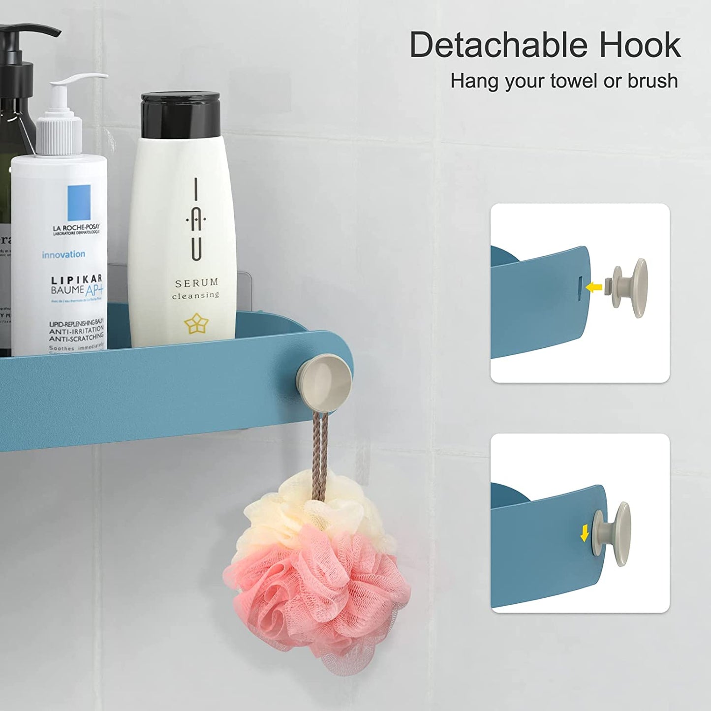 Corner Shower Caddy Bathroom Storage Shelf Holder Rack Adhesive