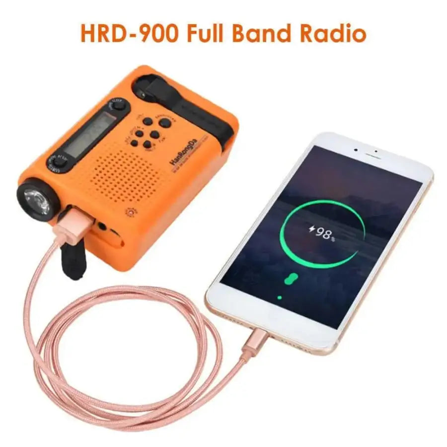 Full Band AM/FM/SW1/SW2 Radio, Torch, Solar Panel & Hand Crank - Power Bank