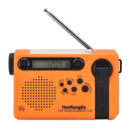 Full Band AM/FM/SW1/SW2 Radio, Torch, Solar Panel & Hand Crank - Power Bank