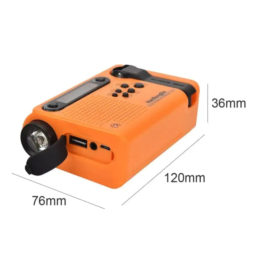 Full Band AM/FM/SW1/SW2 Radio, Torch, Solar Panel & Hand Crank - Power Bank