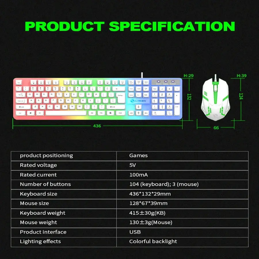 Gaming Keyboard & Mouse Combo – LED Backlight