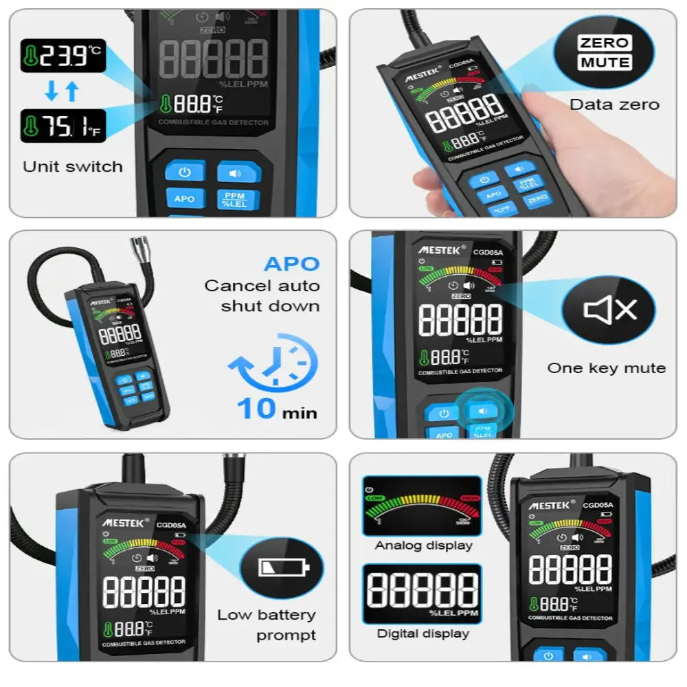 Gas Leak Detector 0–50000PPM