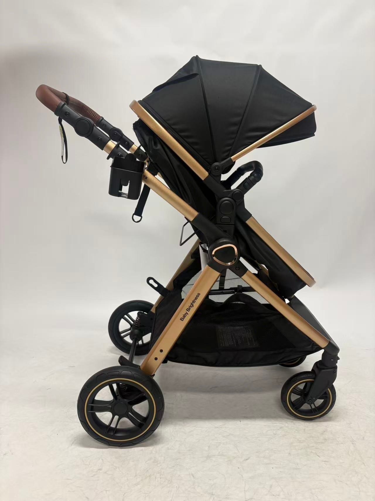 Pre-order Baby Brightness Newborn 4-in-1 Travel System with Bassinet, Capsule, ISOFIX Base & 360° Rotating Car Seat – Grey