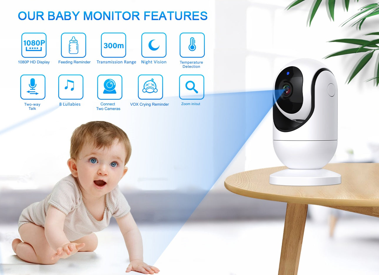 7”LCD HD Pan & Tilt Infrared Night Vision Baby Monitor - image 9