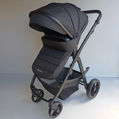 Newborn Pram – Palms 1+ Stroller with Bassinet and Car Seat (Black)