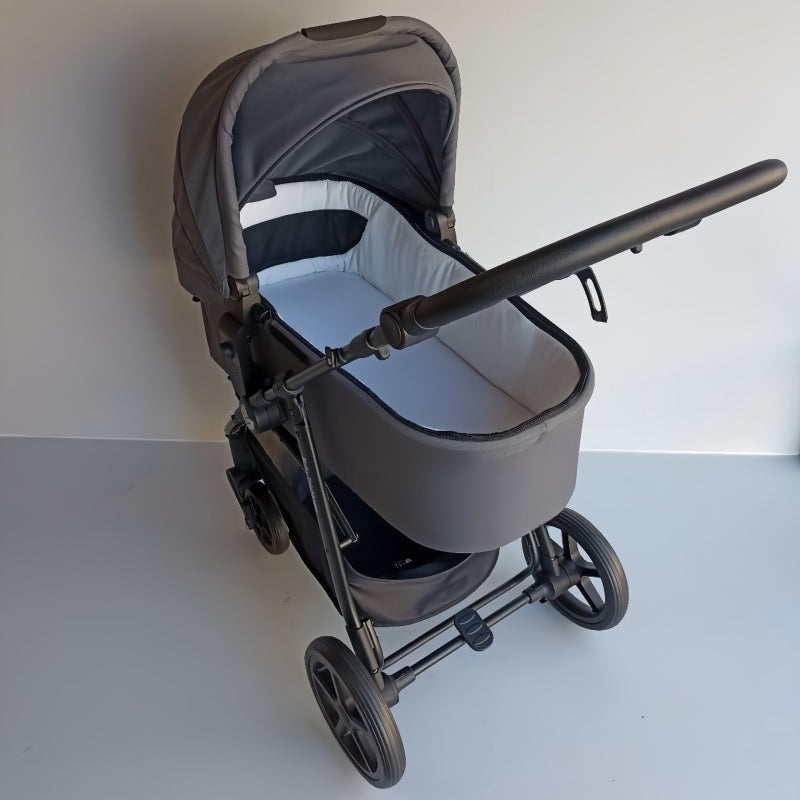 Newborn Pram – Poplar Stroller with Carrycot and Car Seat (Black)