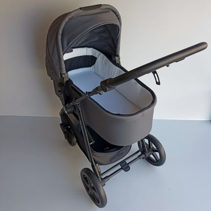 Newborn Pram – Poplar Stroller with Carrycot and Car Seat (Grey)