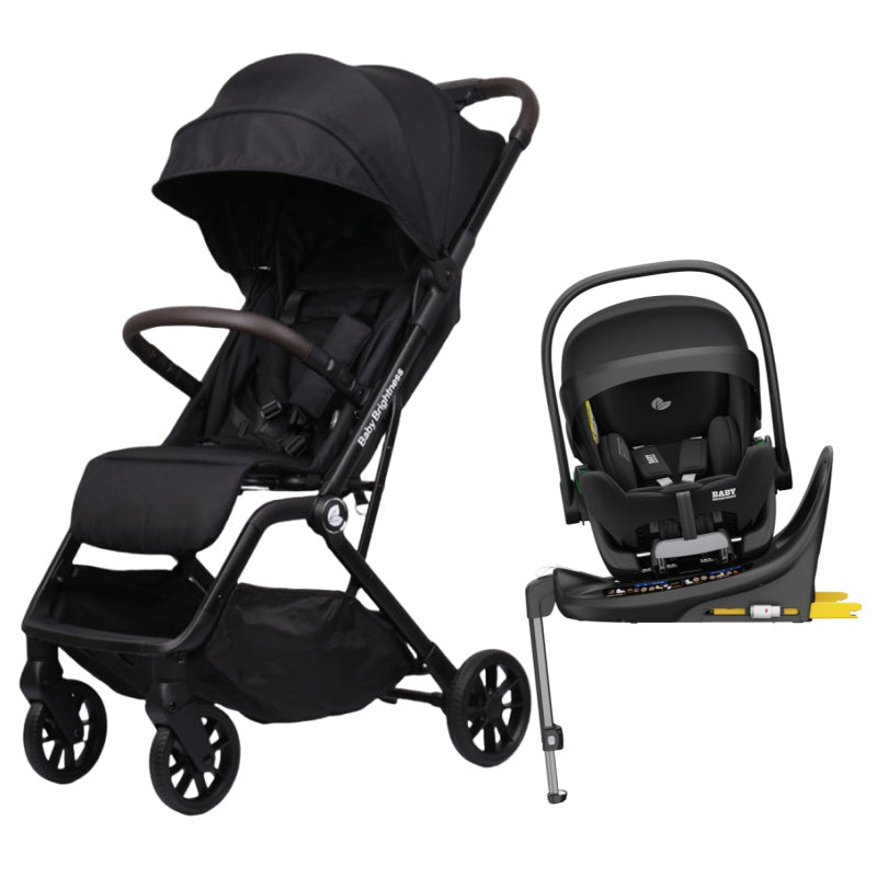 Pre-order Newborn Pram & Capsule – SwiftGo Lightweight Compact Stroller with Reclining Capsule and Rotating ISOFIX Base(Black