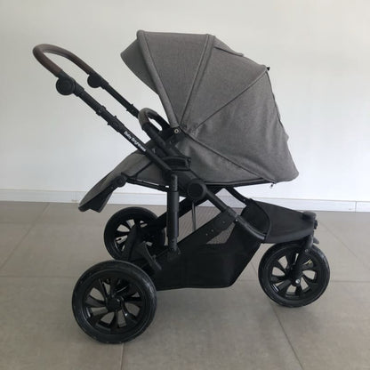 Newborn Pram – EasyGo 1+ Three Wheel Stroller + Infant Capsule + 360 Car Seat and Rotating ISOFIX Base (Black )