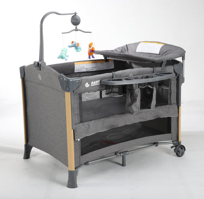 Baby Brightness 4 in 1  Baby Portacot Grey