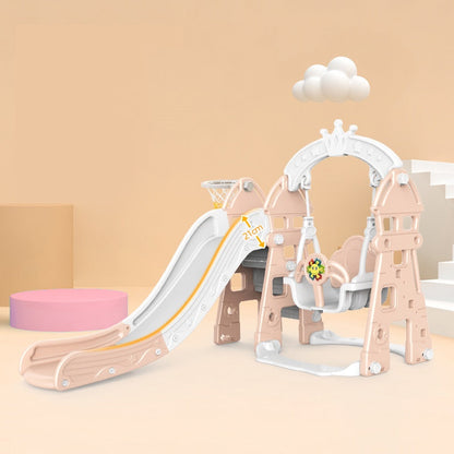 Kids swing and slide set Castle Pink