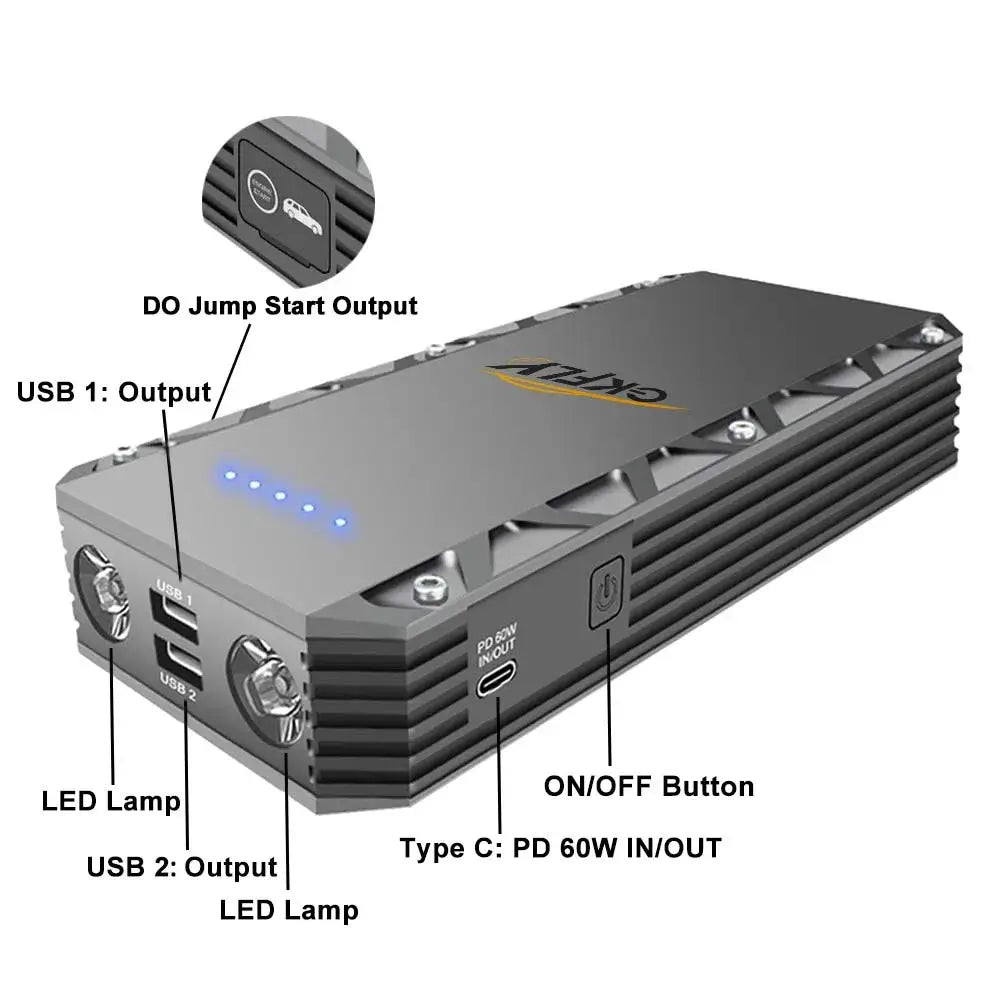 9000A Car Jump Starter & 12V Emergency Battery Booster Charger