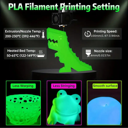 Glow-in-the-Dark PLA 3D Printer Filament 1.75mm (200g) (various colours available)
