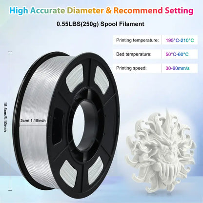 Glow-in-the-Dark PLA 3D Printer Filament 1.75mm (200g) (various colours available)