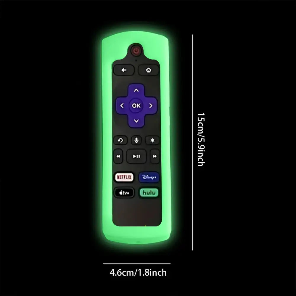 Glow-in-the-Dark Silicone Remote Control Cover with Lanyard