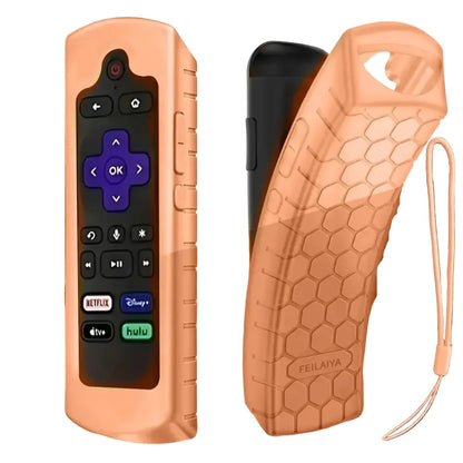 Glow-in-the-Dark Silicone Remote Control Cover with Lanyard