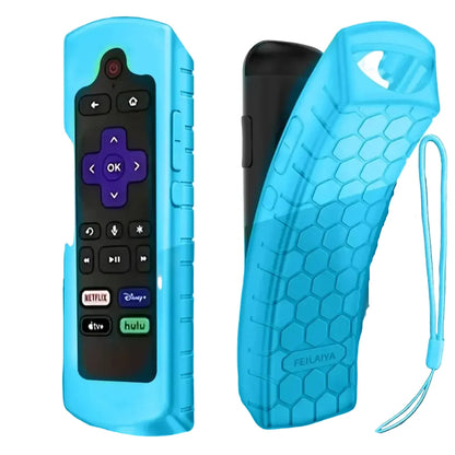 Glow-in-the-Dark Silicone Remote Control Cover with Lanyard