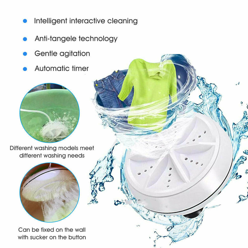 Mini Washing Machine Ultrasonic Turbine Washing Machine - salelink.co.nz