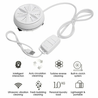 Mini Washing Machine Ultrasonic Turbine Washing Machine - salelink.co.nz