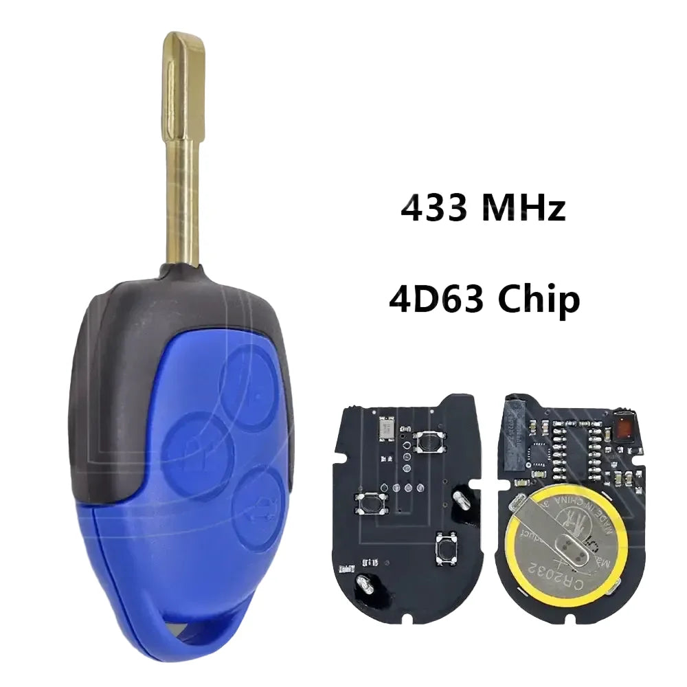433MHz 4D63 Remote Car Key FO21 Blade for Ford Transit WM & VM (2006–2014)
