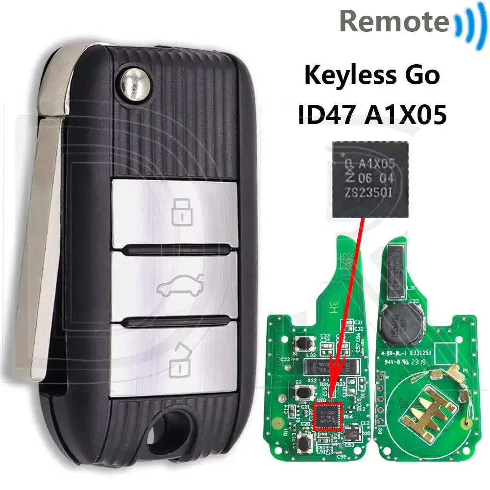 433MHz ID47 Keyless Go Smart Remote Key for MG5, ZS, MG6 & HS (2017–2019)