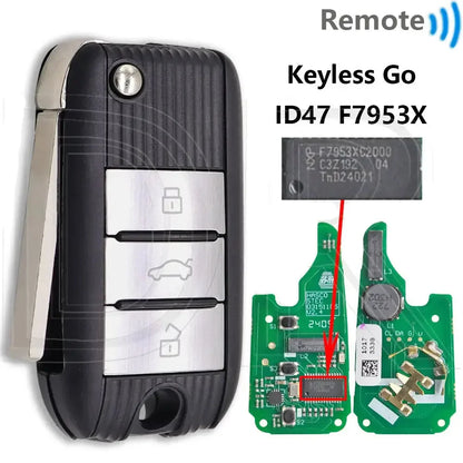 433MHz ID47 Keyless Go Smart Remote Key for MG5, ZS, MG6 & HS (2017–2019)