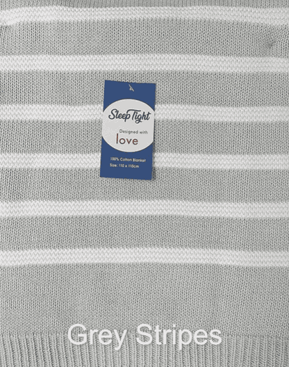 Sleep Tight 100% Cotton Knit Blanket