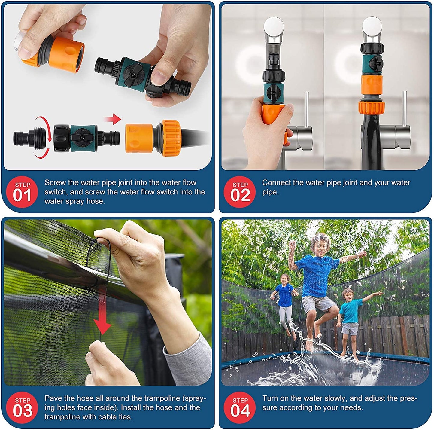 15M Trampoline Water Sprinklers Sprayer Outdoor Water Park - salelink.co.nz