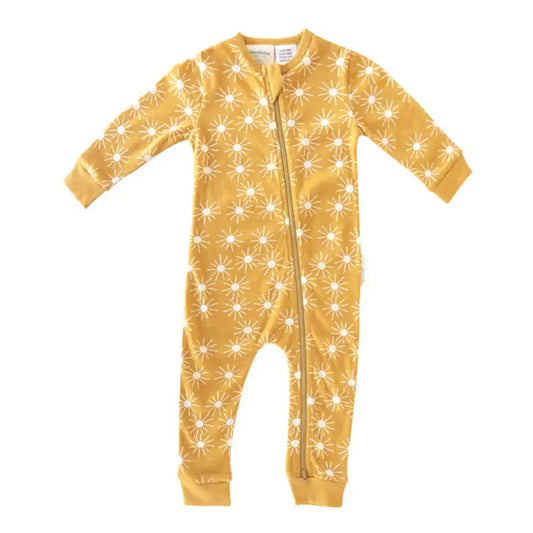 Woolbabe Merino/Organic Cotton PJ Suit - GOLDEN SUNSHINE - Babyonline