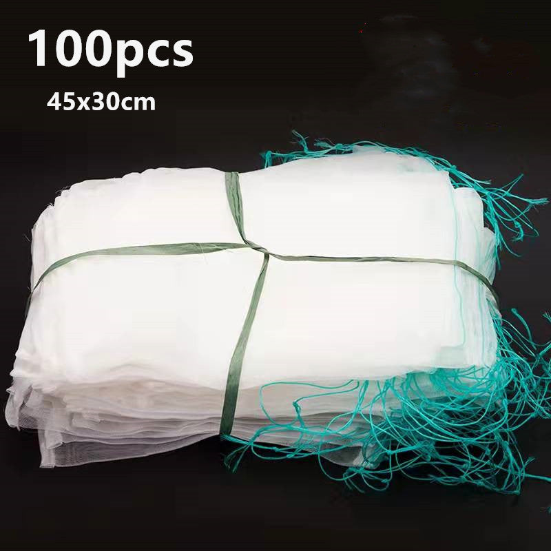 100pcs 45x30cm Agriculture Garden Fruit Vegetable Protection Exclusion Mesh Net Bags