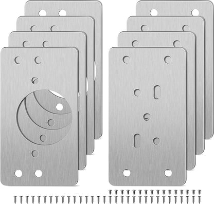 8PCS Cabinet Door Hinge Repair Plate with Screws - salelink.co.nz
