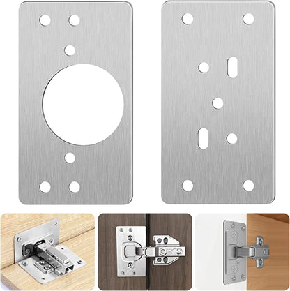 8PCS Cabinet Door Hinge Repair Plate with Screws - salelink.co.nz