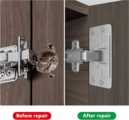 8PCS Cabinet Door Hinge Repair Plate with Screws - salelink.co.nz