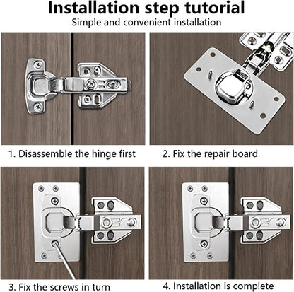 8PCS Cabinet Door Hinge Repair Plate with Screws - salelink.co.nz