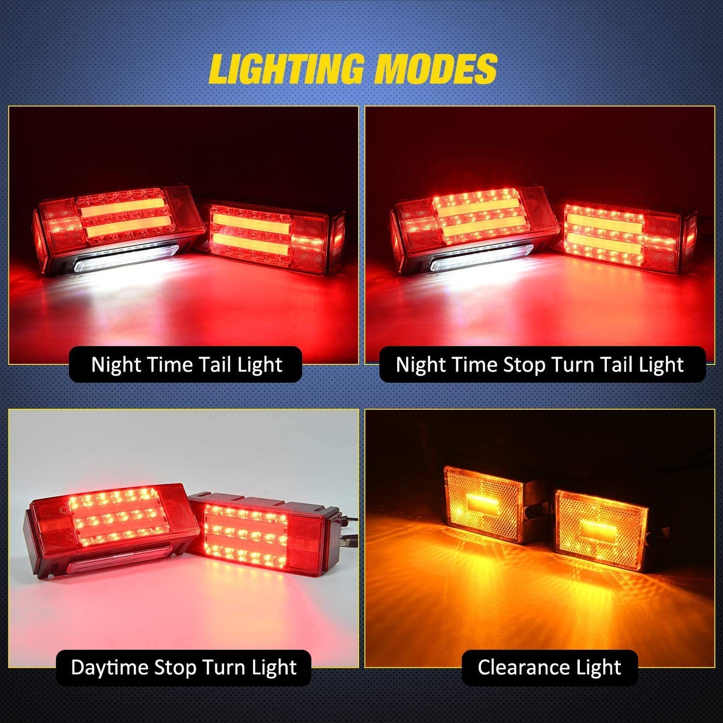 2PCS LED Trailer Lights Kit for 12V Trailer Boat Camper RV Trucks Snowmobile