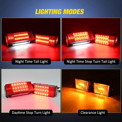 2PCS LED Trailer Lights Kit for 12V Trailer Boat Camper RV Trucks Snowmobile