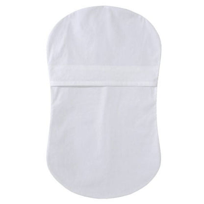 The back of the white fitted sheet.