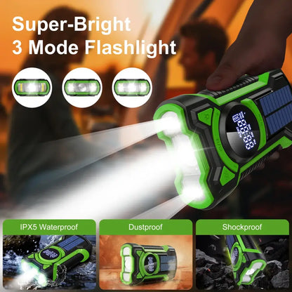 Hand Crank Solar Emergency Radio with Bluetooth 5.3