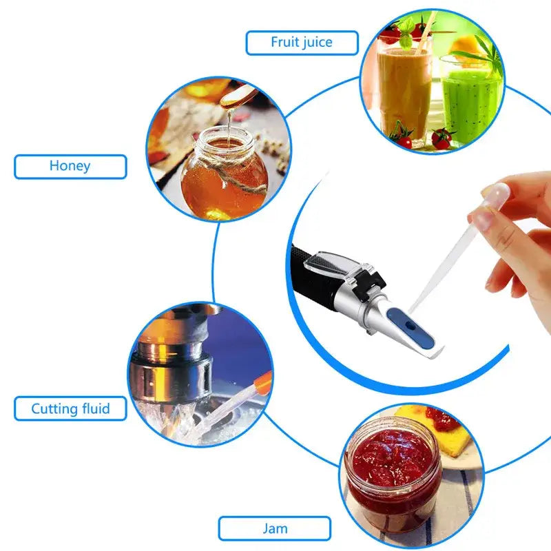 Handheld ATC Sugar Refractometer – 0–10% Brix Sugar Content Tester (3 types available)