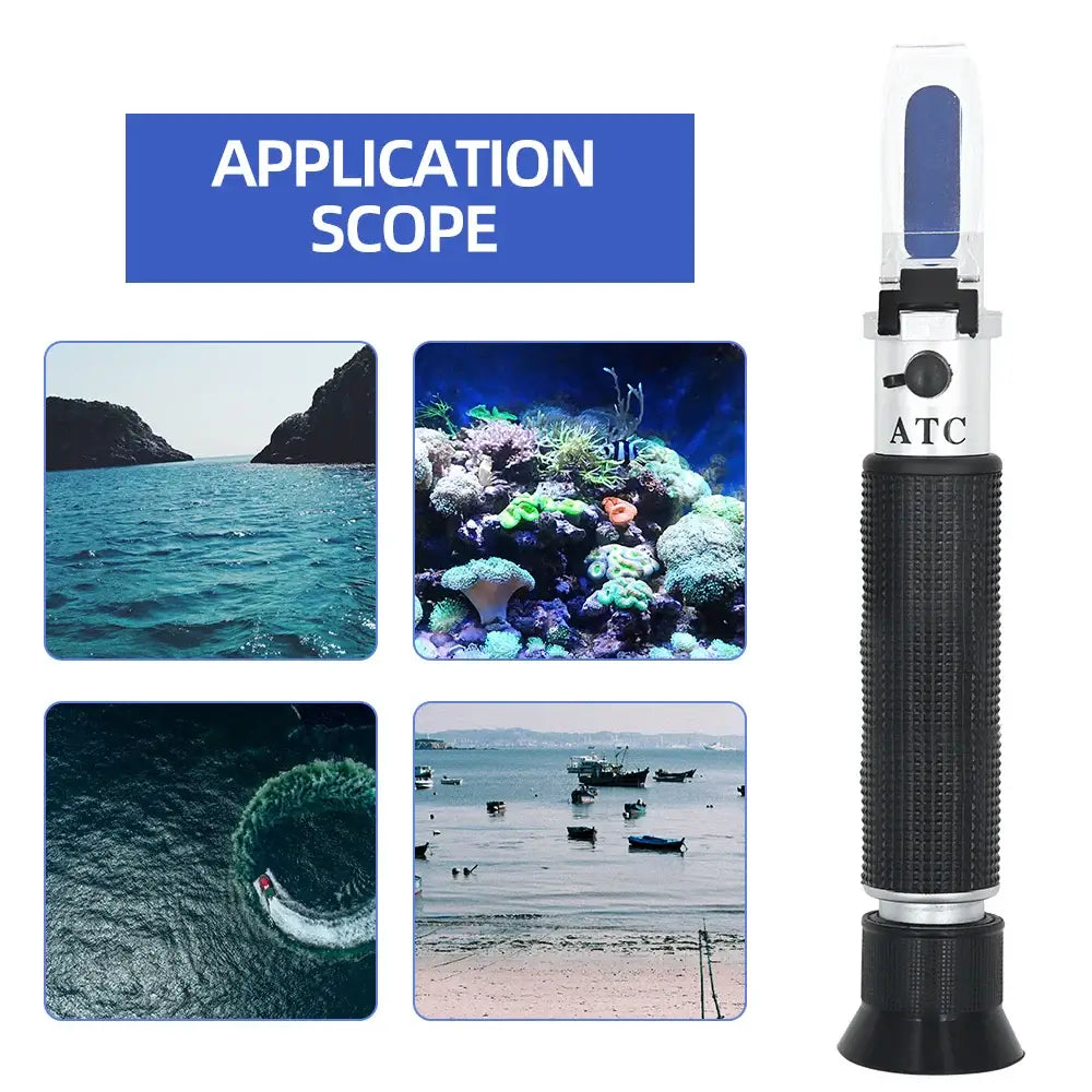 Handheld Refractometer Sea Salt Salinity Meter 0–10% (available with or without box)